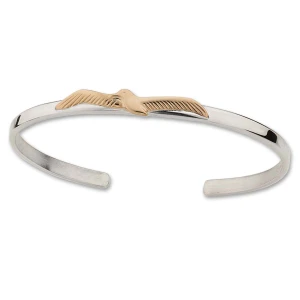 Sterling Silver & 14K Gold Seagull Cuff