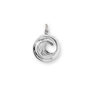 Handmade Sterling Silver Small Perfect Wave Charm