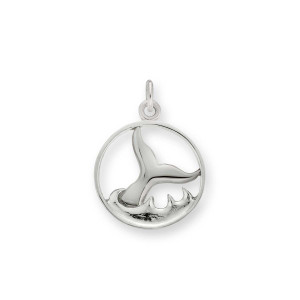 Sterling Silver Whale Watch Charm including Jump Ring