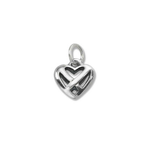 Sterling Silver Celtic Heart Charm with Weaving Bands