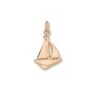 14K Gold Sloop Charm
