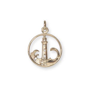 14kt Gold Lighthouse Charm symbol of safety