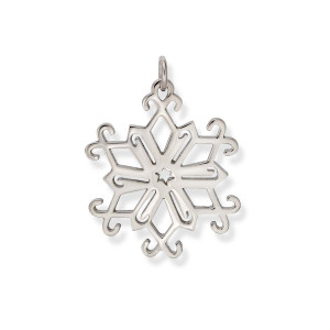 Sterling Silver 2013 Candy Cane Snowflake Charm