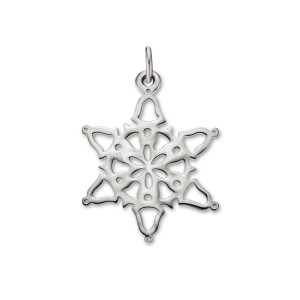 Sterling Silver 2014 Bells Snowflake Charm