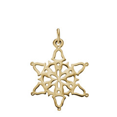 14kt Gold 2014 Silver Bells Snowflake Charm "church bells"