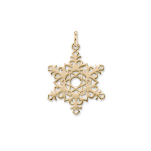14kt Gold 2017 Unique Snowflake Charm