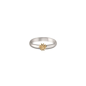 Sterling Silver & 14kt Gold Talisman Sun Ring