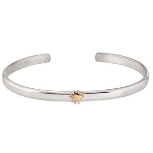 Sterling & 14kt Gold Talisman Sun Cuff Bracelet