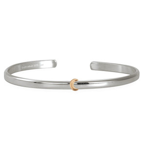 Sterling & 14kt Gold Talisman Moon Cuff Bracelet