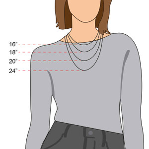 Necklace chain length guide: 16, 18, 20, and 24 inches