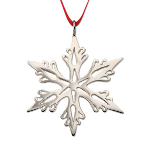 Sterling Silver 2001 Trees Snowflake Ornament