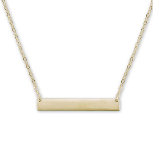 14kt Gold Personalize ID Bar Necklace