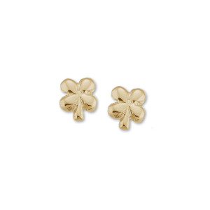 14kt Gold Clover Talisman Earrings symbol of Good Luck & Fortune