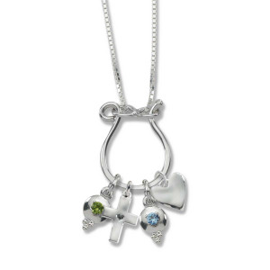 Sterling Silver Hand Forged Charm Holder Necklace