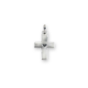 Sterling Silver Mini Hammered Cross Charm Pendant