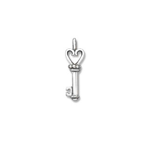 Sterling Silver Perfect Key To My Heart Charm Pendant