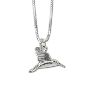 Delightful Sterling Silver Hummingbird Pendant