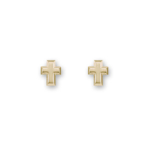 14kt Gold Cross Post Stud Earrings
