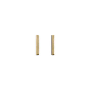 14K Gold Square Bar Post Earrings