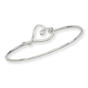 Sterling Silver Wrapped Around My Heart Hook Bracelet