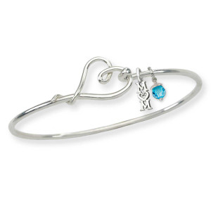 Sterling Silver Wrapped Around My Heart Hook Bracelet