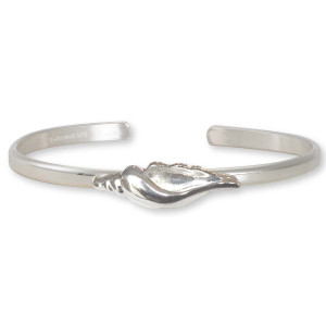 Sterling Silver Beautiful Seashell Cuff Bracelet