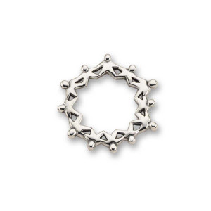 Sterling Silver Circle Shaped Hand in Hand Pin