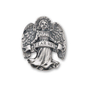 Sterling Silver Fear Not Angel Pin For Strength