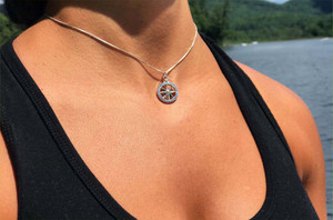 Sterling Silver Stay the Course Compass Pendant