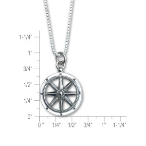 Sterling Silver Stay the Course Compass Pendant