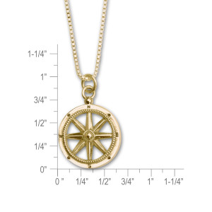14K Gold Stay the Course Compass Pendant