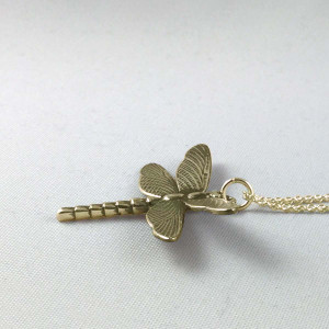 14K Gold Dragonfly Pendant