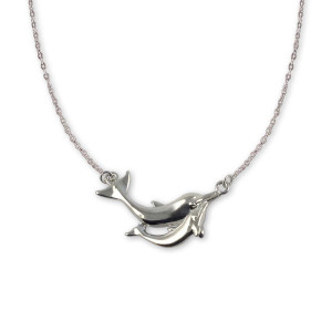 Sterling Silver Swim Lesson Dolphin Necklace