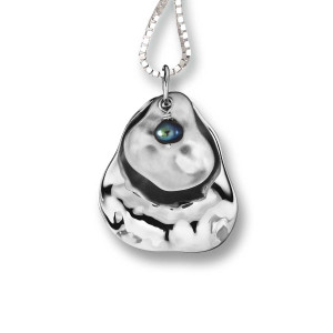 Sterling Silver Peacock Pearl Oyster Pendant
