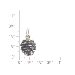 Sterling Silver Small Pinecone Charm