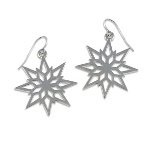 Sterling Silver 2018 Starlight Snowflake Earrings