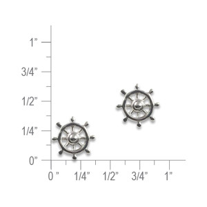 Sterling Silver Ship's Wheel Post Earrings