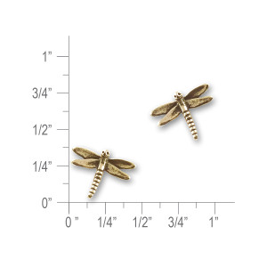 14K Gold Dragonfly Post Earrings