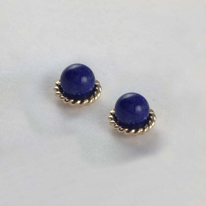 JHBreakell 14K Gold Enduring Grace Lapis Post Earrings