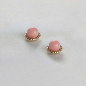 JHBreakell 14K Gold Enduring Grace Coral Post Earrings
