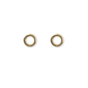 14K Gold Circle Post Earrings