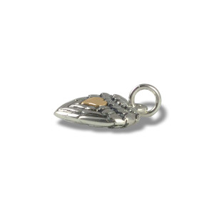 Sterling Silver & 14K Gold Heart Takes Flight Charm