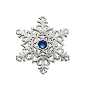 Sterling Silver 2017 Sapphire Anniversary Snowflake Pin