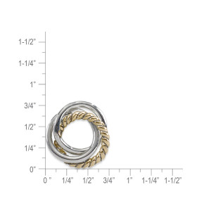 Sterling Silver & 14K Gold Triple Knot Pendant