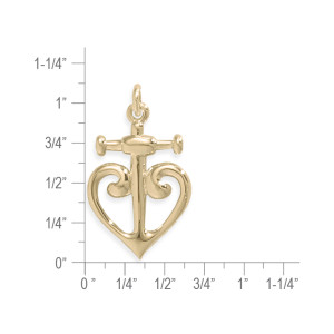 14K Gold Anchored Heart Pendant