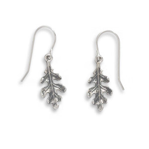 JHBreakell Sterling Silver Oak Leaf Earrings