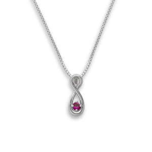 JHBreakell Sterling Silver Infinity Family Necklace 1 Stone