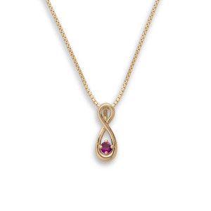 JHBreakell 14K Gold Infinity Family Necklace 1 Stone