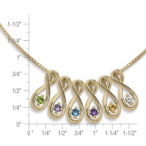 14K Gold Infinity Family Necklace 6 Stone
