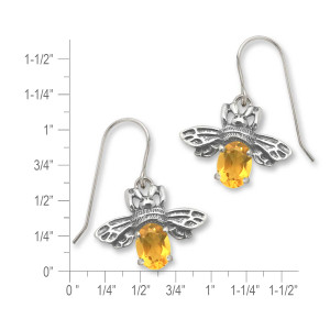 Sterling Silver Queen Bee Earrings with Citrine